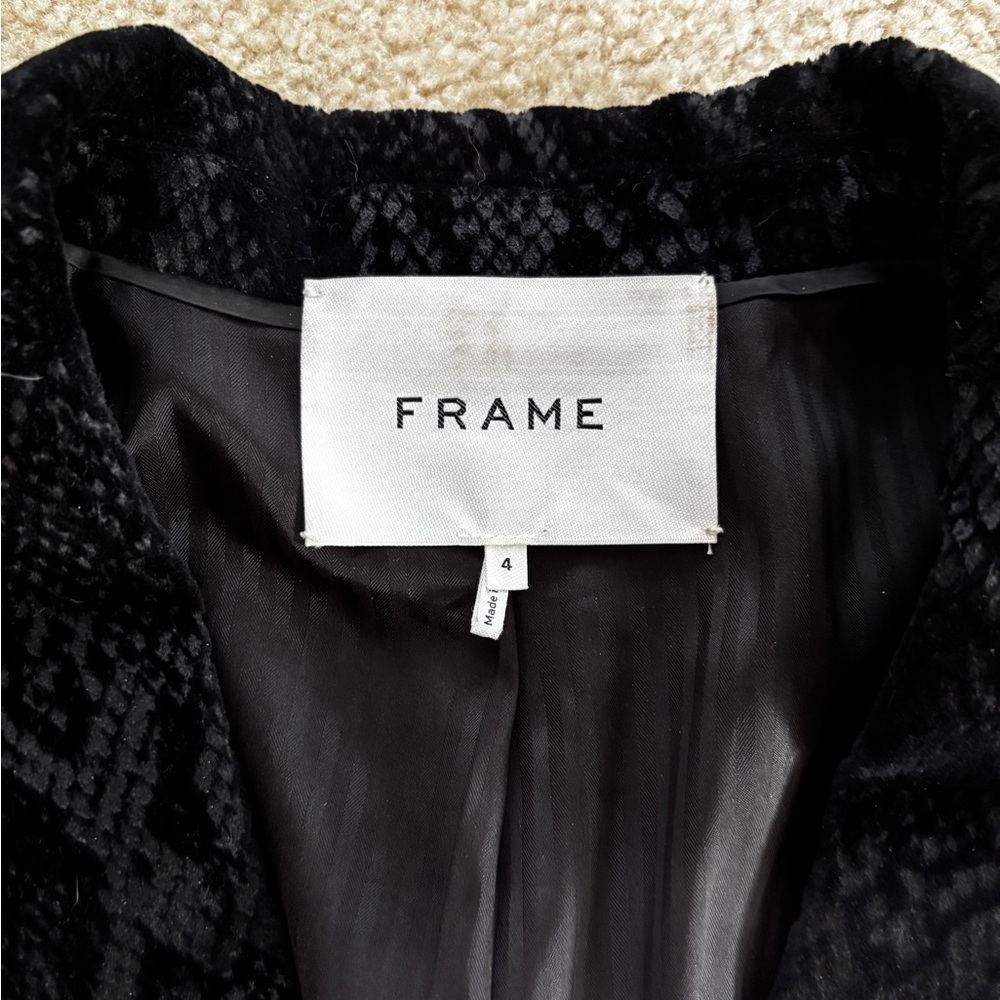 Frame Velvet Python Blazer Size 4 - Picture 7 of 16